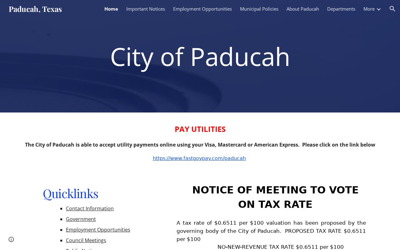 Cottle County Paducah municipal warrant research at the official city website