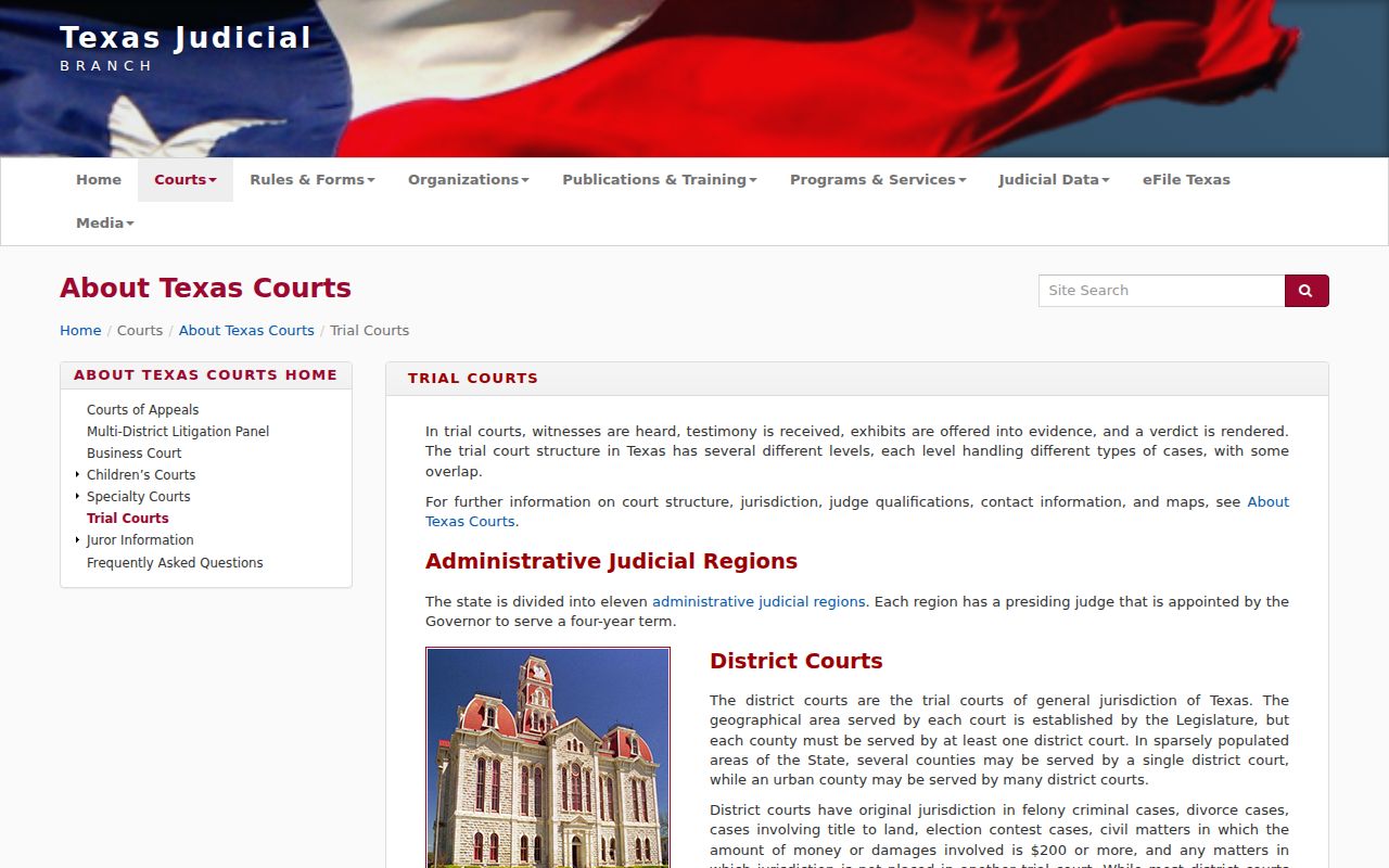Cottle County warrant records in the Texas court hierarchy
